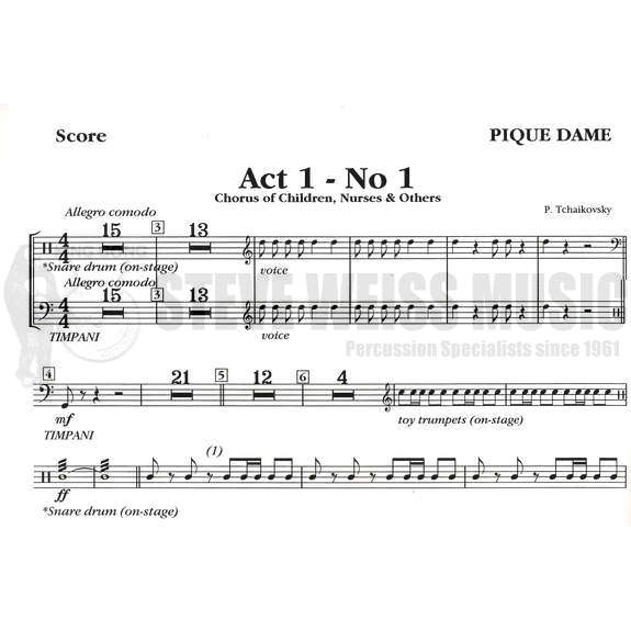 Tchaikovsky-Pique Dame (Queen of Spades) (perc./timp. score ONLY