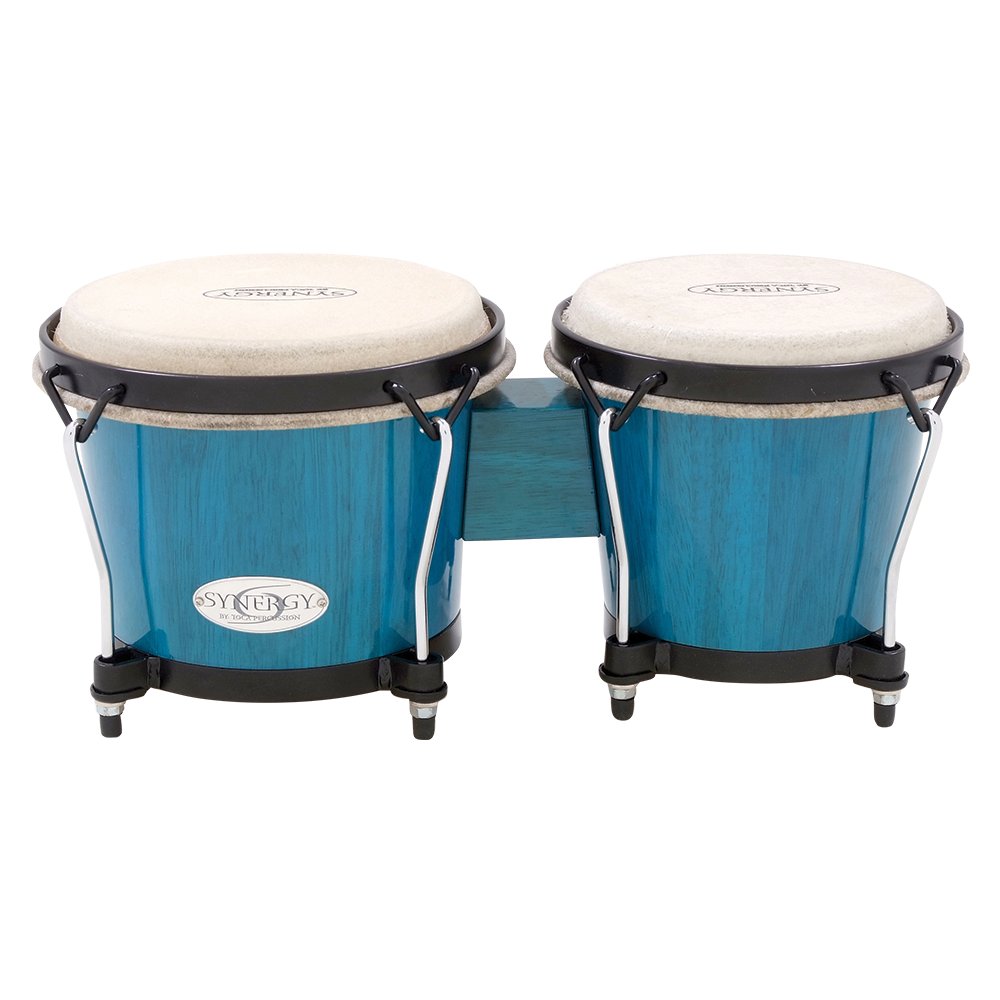 Toca Synergy Wood Bongos - Bahama Blue Finish
