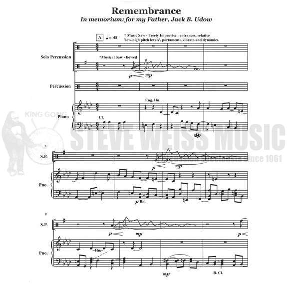 Udow-Remembrance (Piano red.) (SP)-Solo V/P/PN
