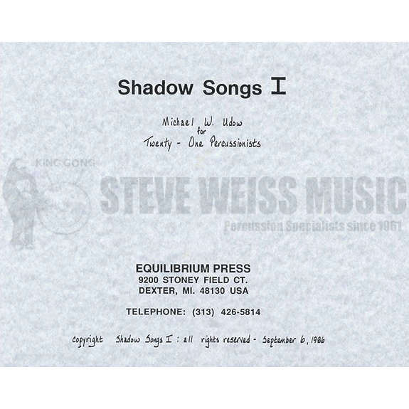 Udow-Shadow Songs I
