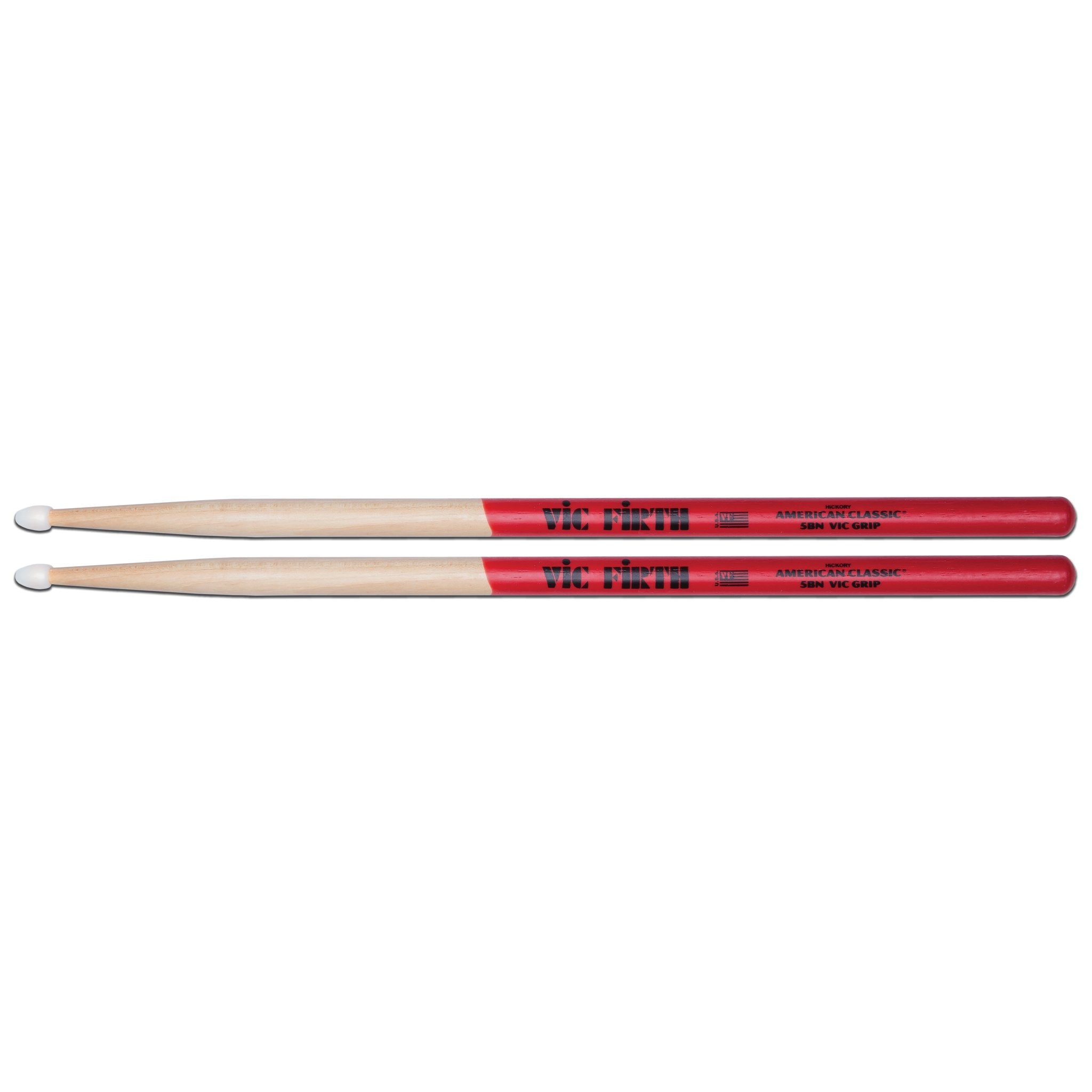 Vic Firth American Classic 5BNVG Grip Drumsticks - Nylon Tip - Image 1