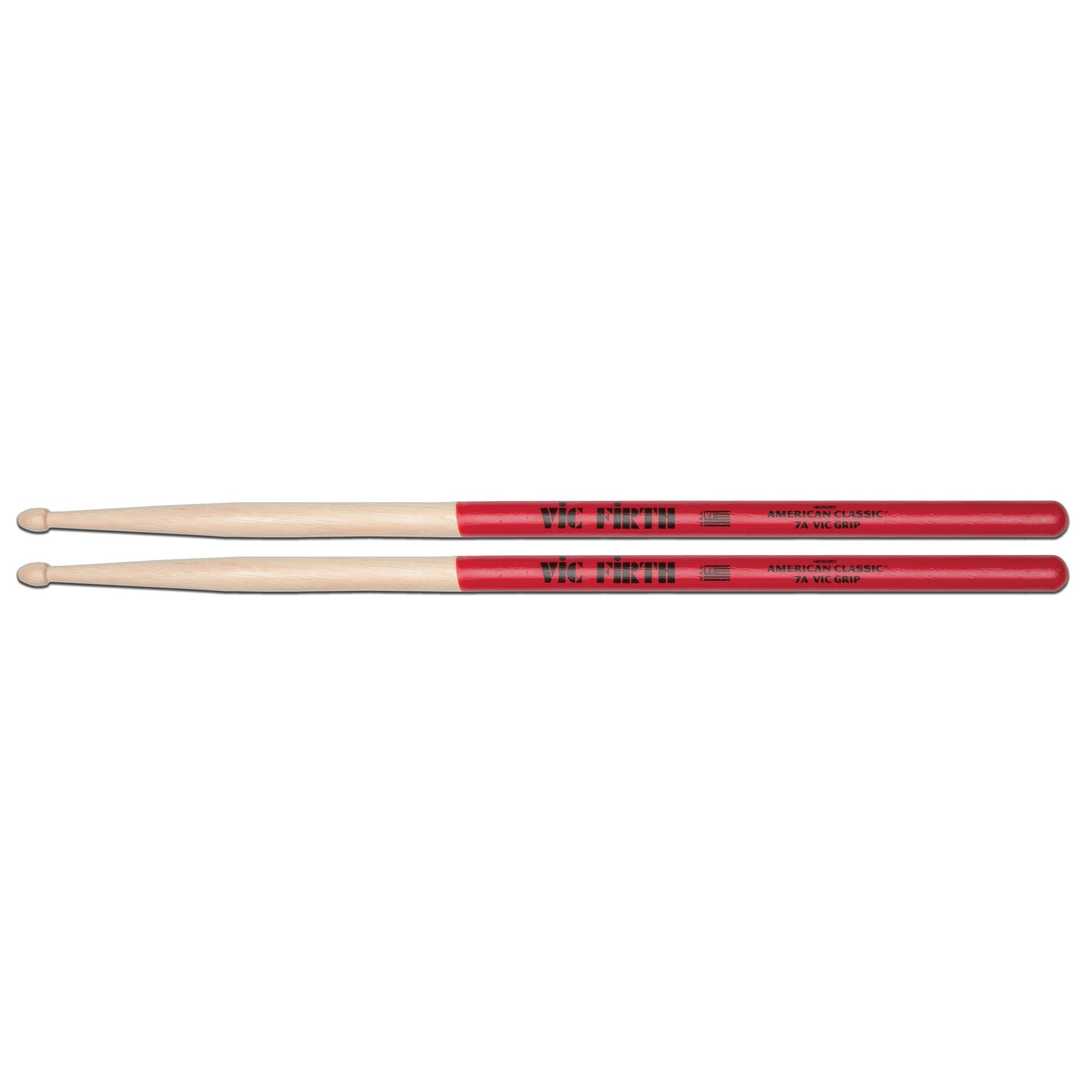 Vic Firth American Classic 7AVG Grip Drumsticks - Wood Tip - Image 1
