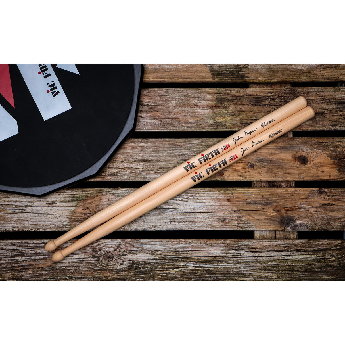 Vic Firth Corpsmaster John Mapes Snare Drum Sticks - Wood Tip - Image 5
