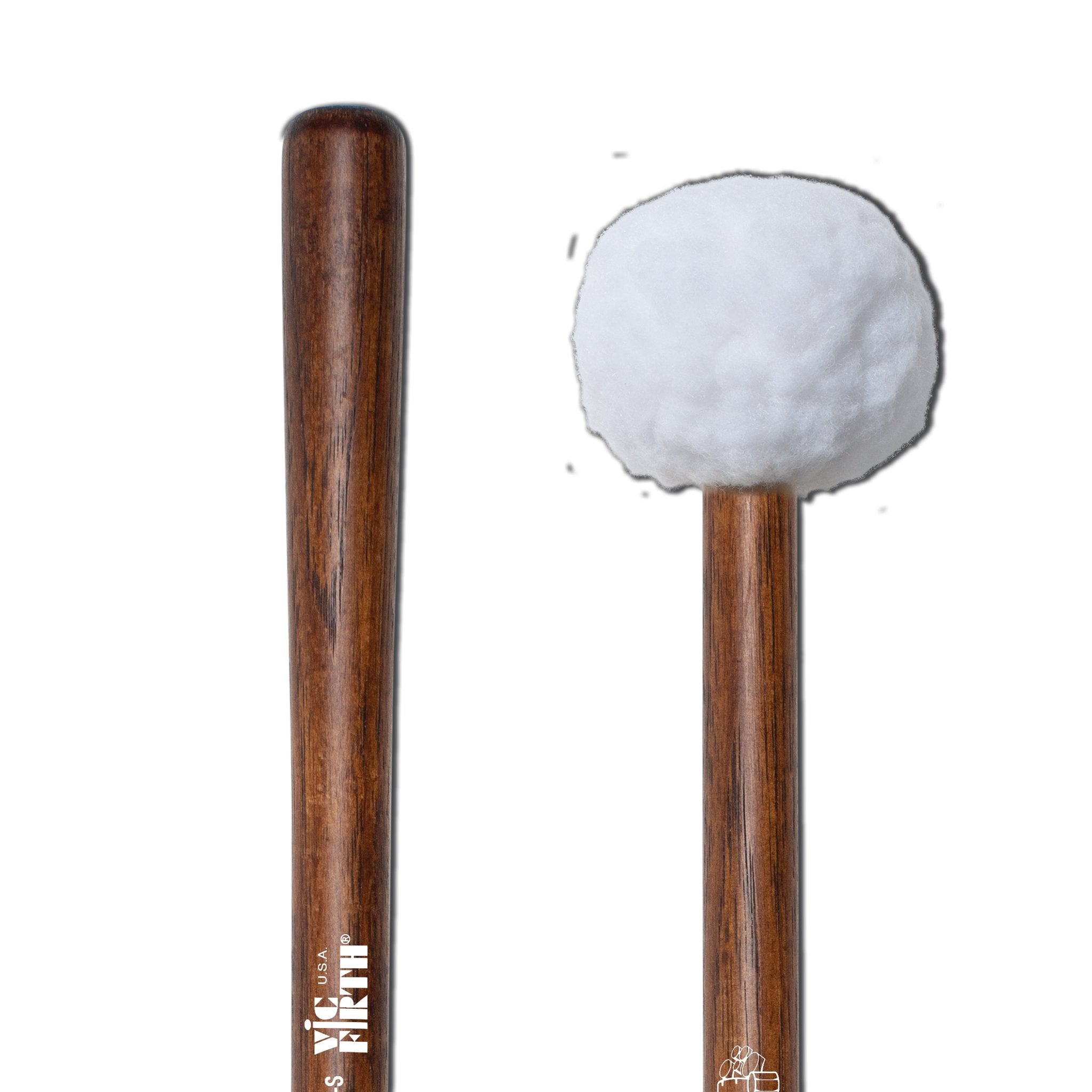 Vic Firth Corpsmaster MB1S Soft Bass Drum Mallets - Small - Image 3