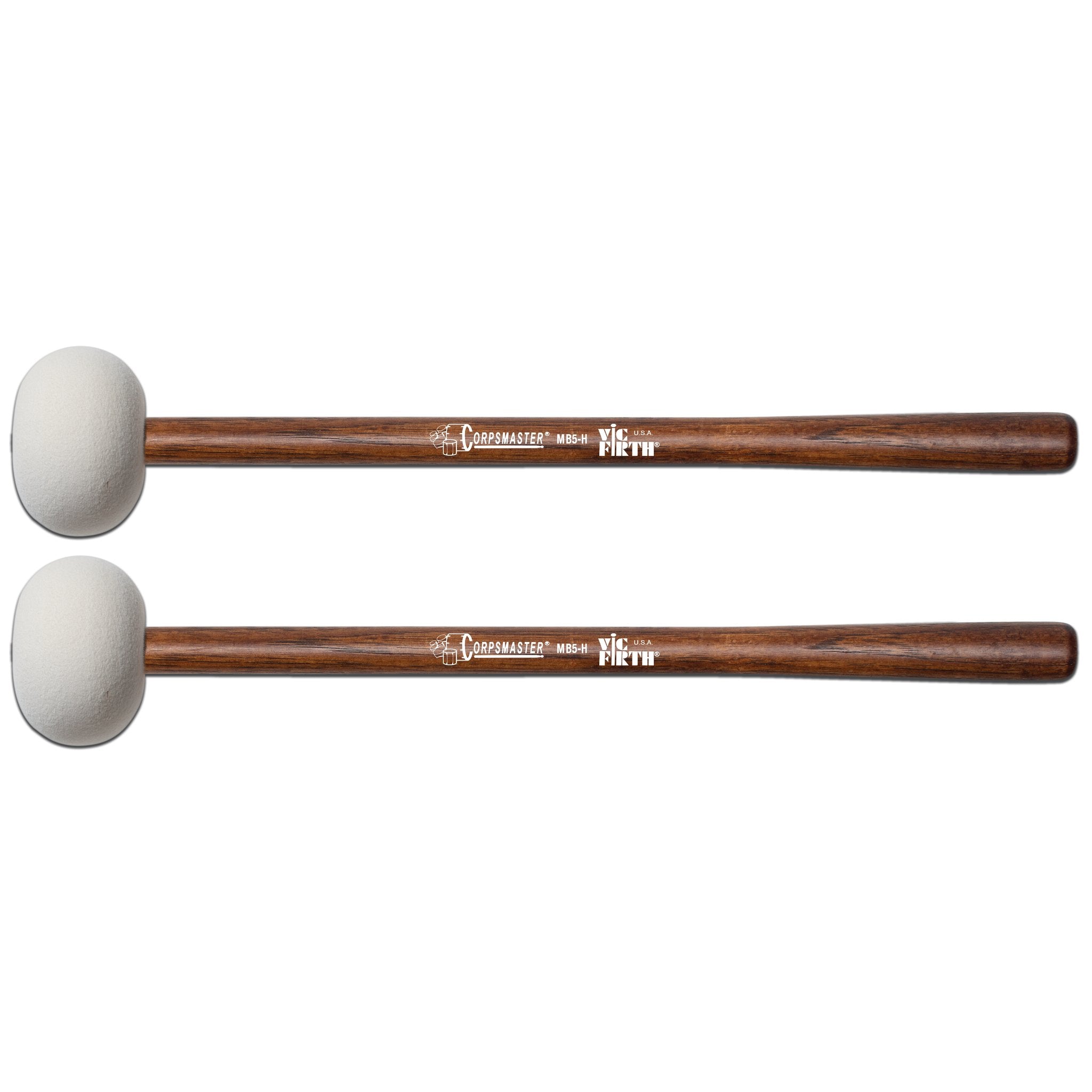 Vic Firth Corpsmaster MB5H Hard Bass Drum Mallets - XX-Large - Image 1