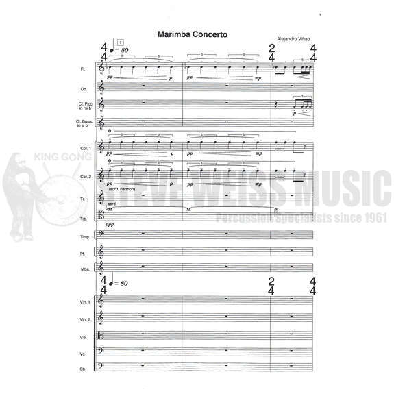 Vinao-Marimba Concerto (SCORE ONLY)-M/Orch.