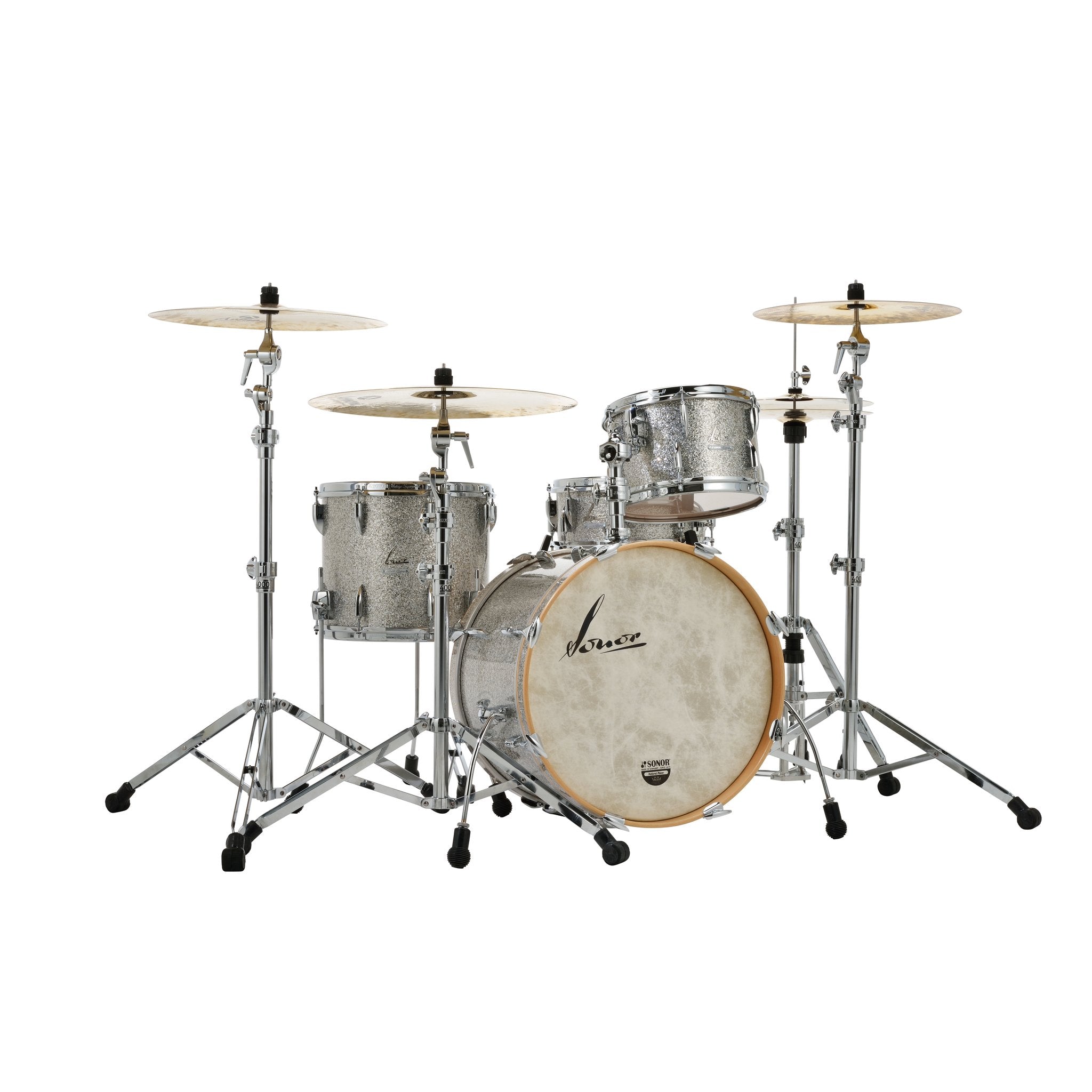 Sonor Vintage Series 22" 3pc Shell Pack - VSG Vintage Silver Glitter Right Angle