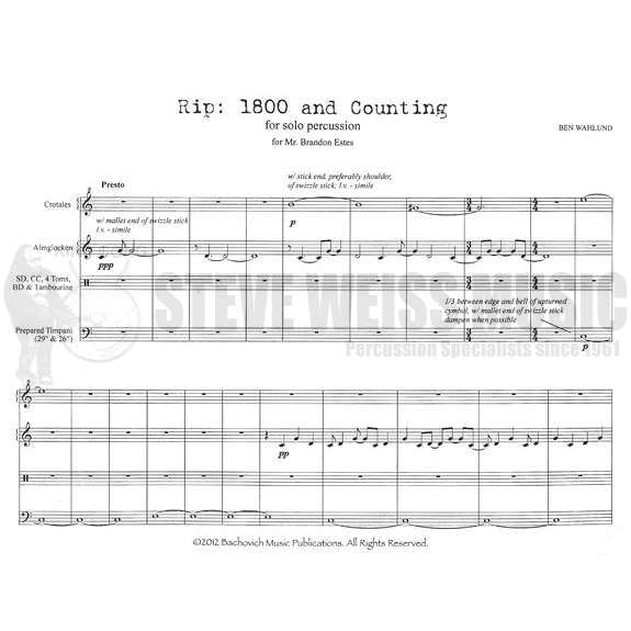 Wahlund-Rip: 1800 and Counting-Cro./Almgl./2T/P