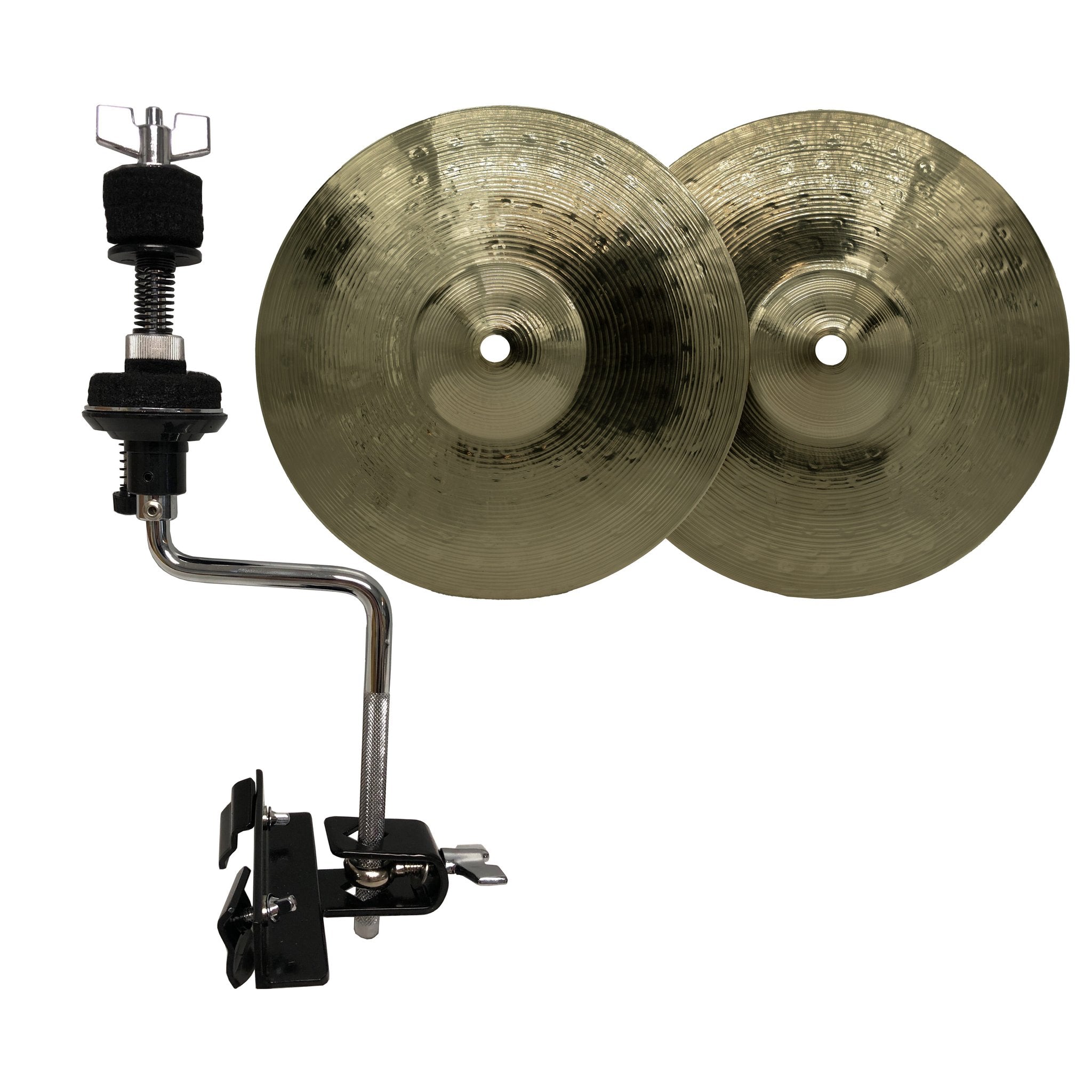 Weiss 10" Hi-Hat Cymbals with Marching Snare Hi-Hat Attachment SW-MSPHHA-PACK Separate