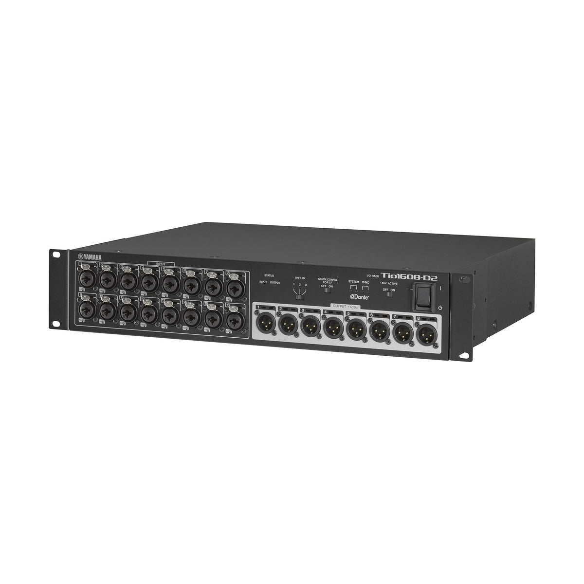 Yamaha Dante Expansion Rack Mount TIO1608-D2 Outputs