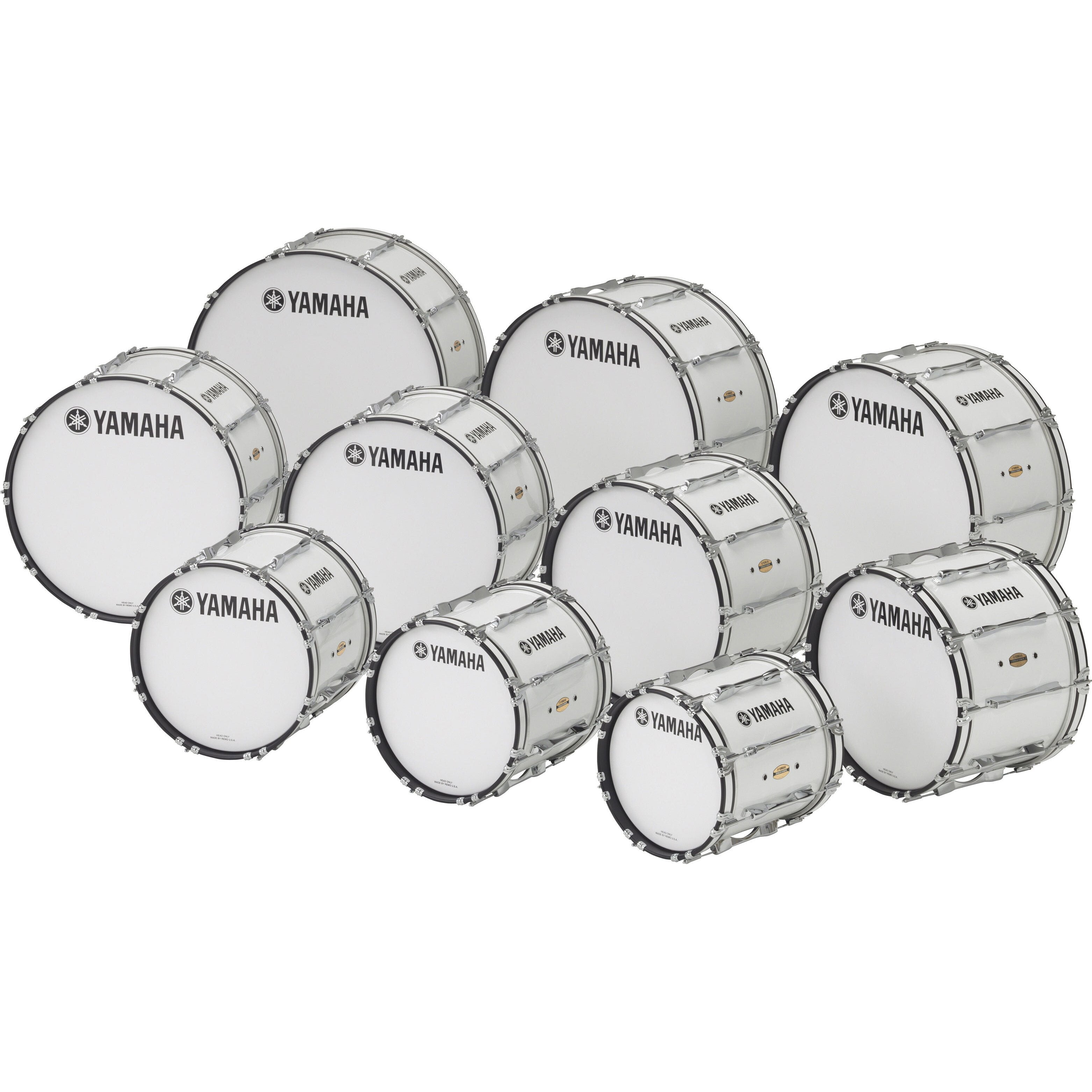 Yamaha Field-Corps Marching Bass Drum - 14" - White