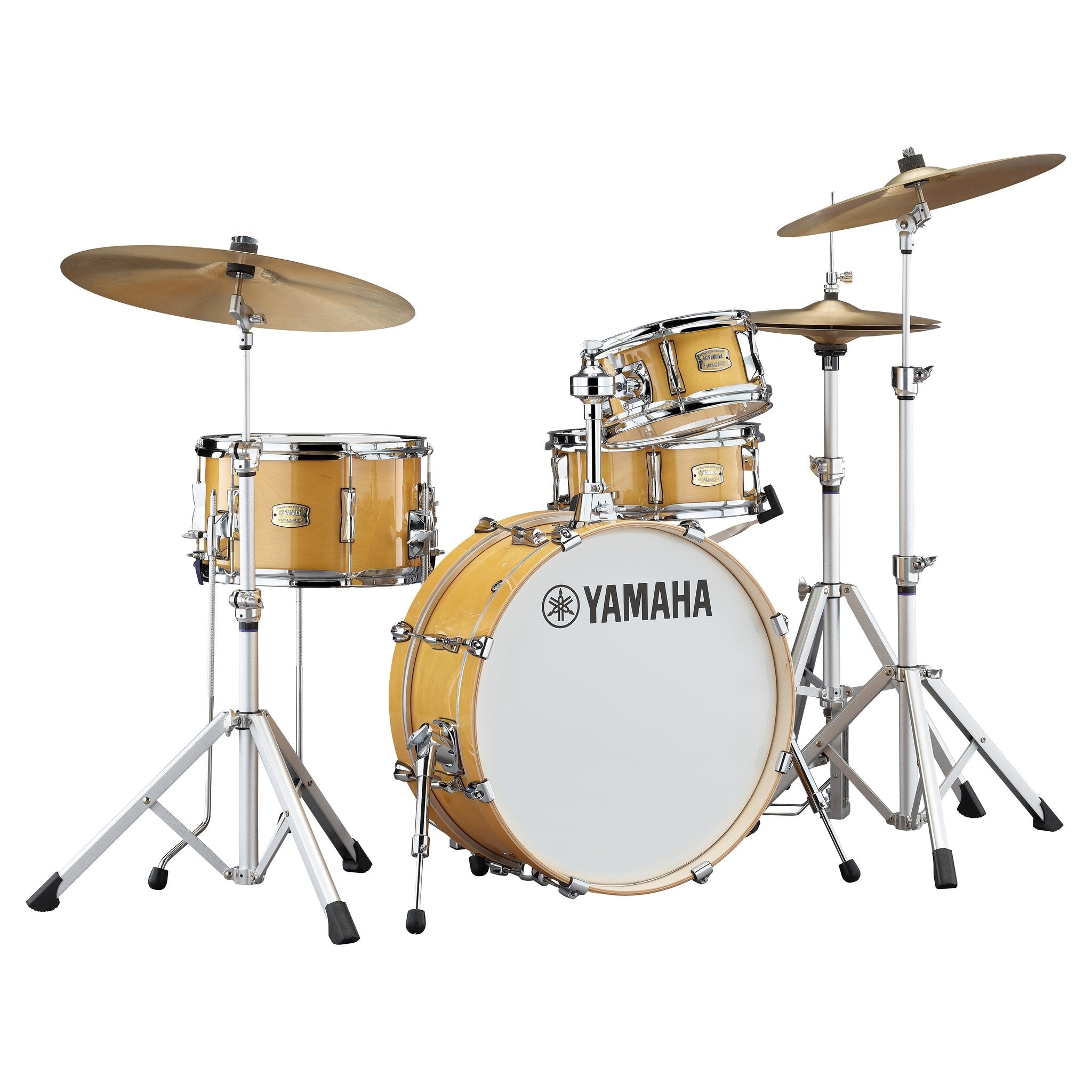 Yamaha Stage Custom Hip 4-piece Drumset Shell Pack Natural Wood Front View