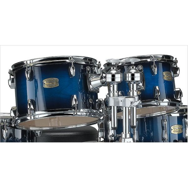 Yamaha Stage Custom rack toms closeup deep blue sunburst