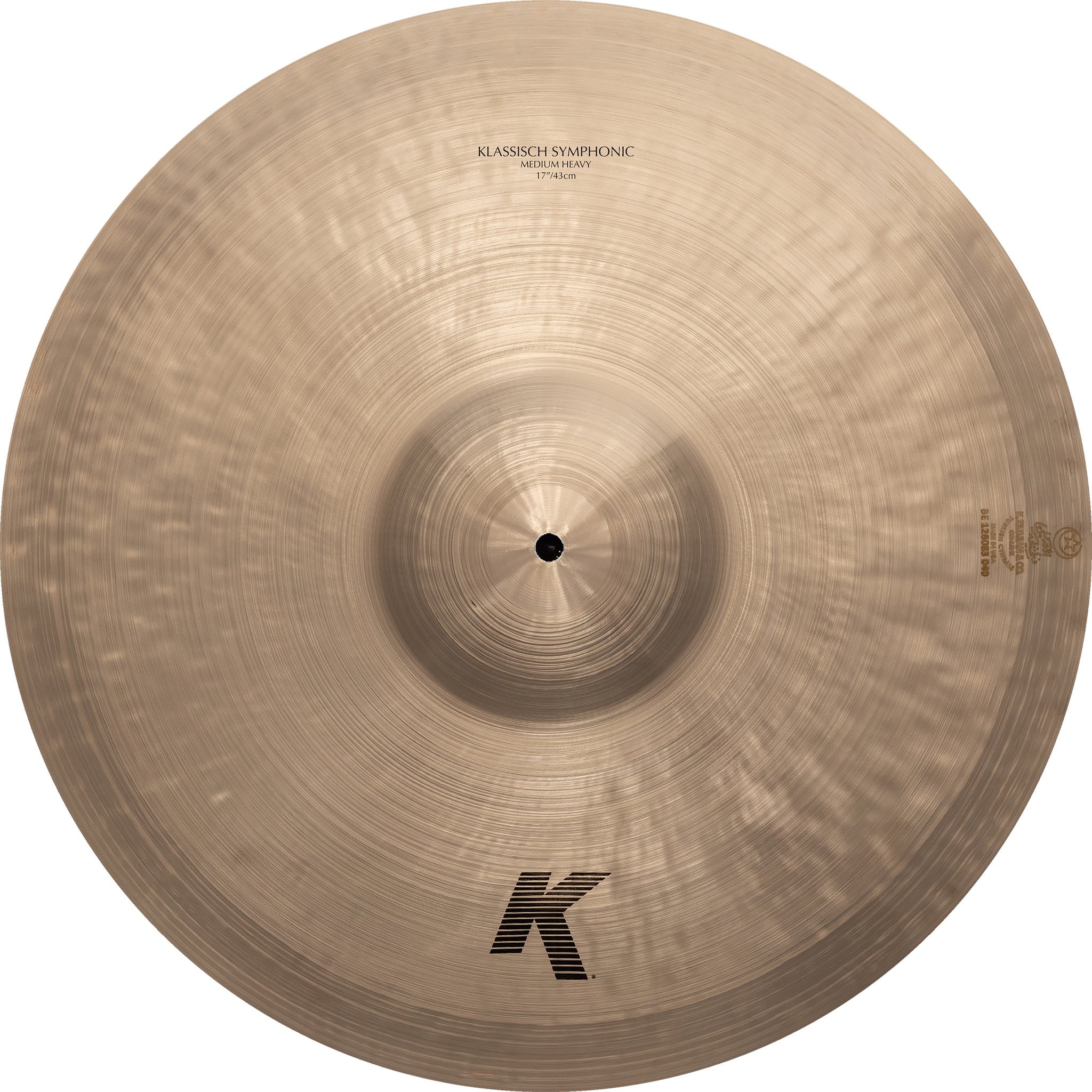 Zildjian 17" K Klassisch Symphonic Medium Heavy Cymbal Top