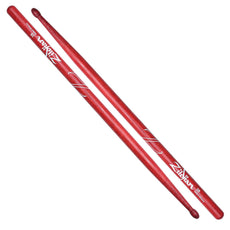 Zildjian 5B Red Finish Wood Tip Drumsticks z5br