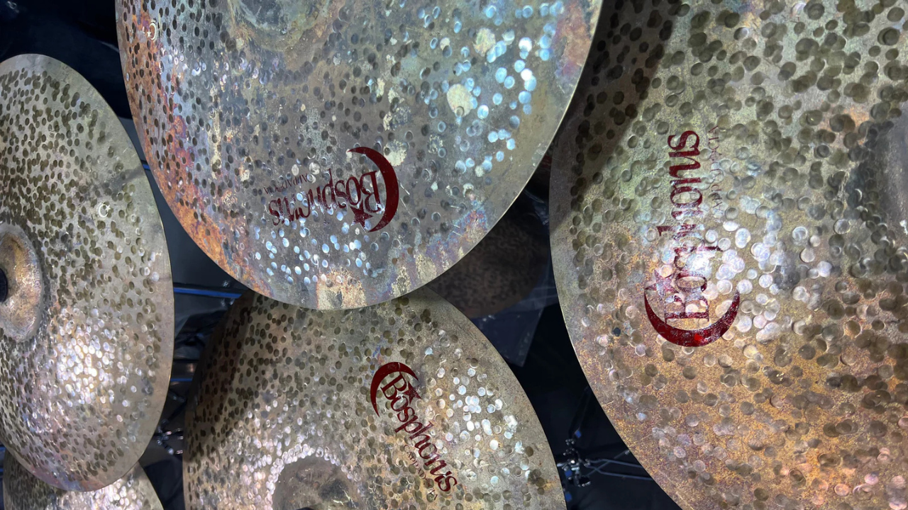 Bosphorus Hand Made Turkish Cymbals on display 