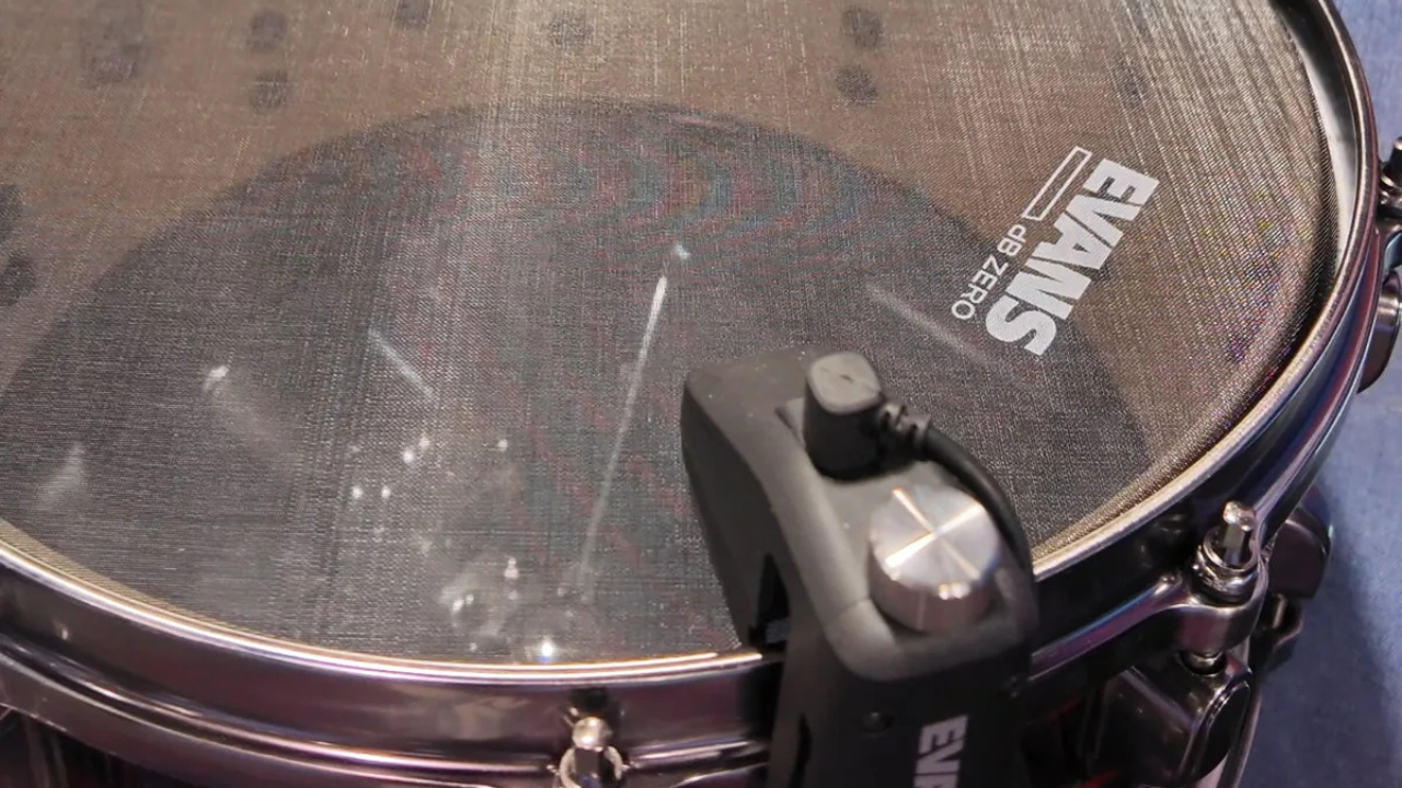 Evans db Zero mesh drum head with an Evans Hybrid Sensory Percussion Trigger 