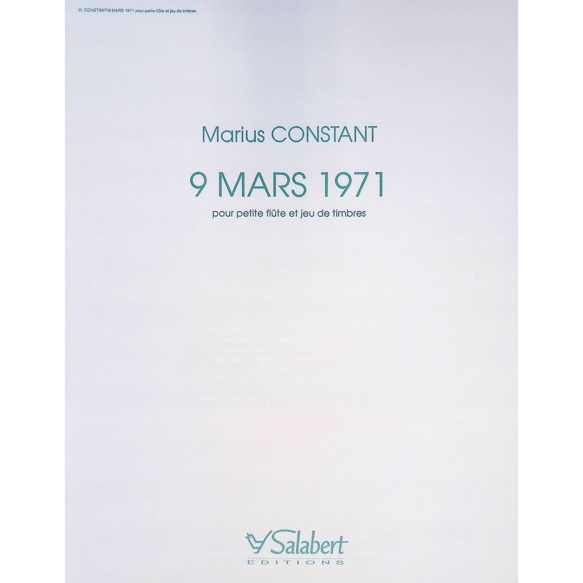 9 Mars 1971 by Marius Constant