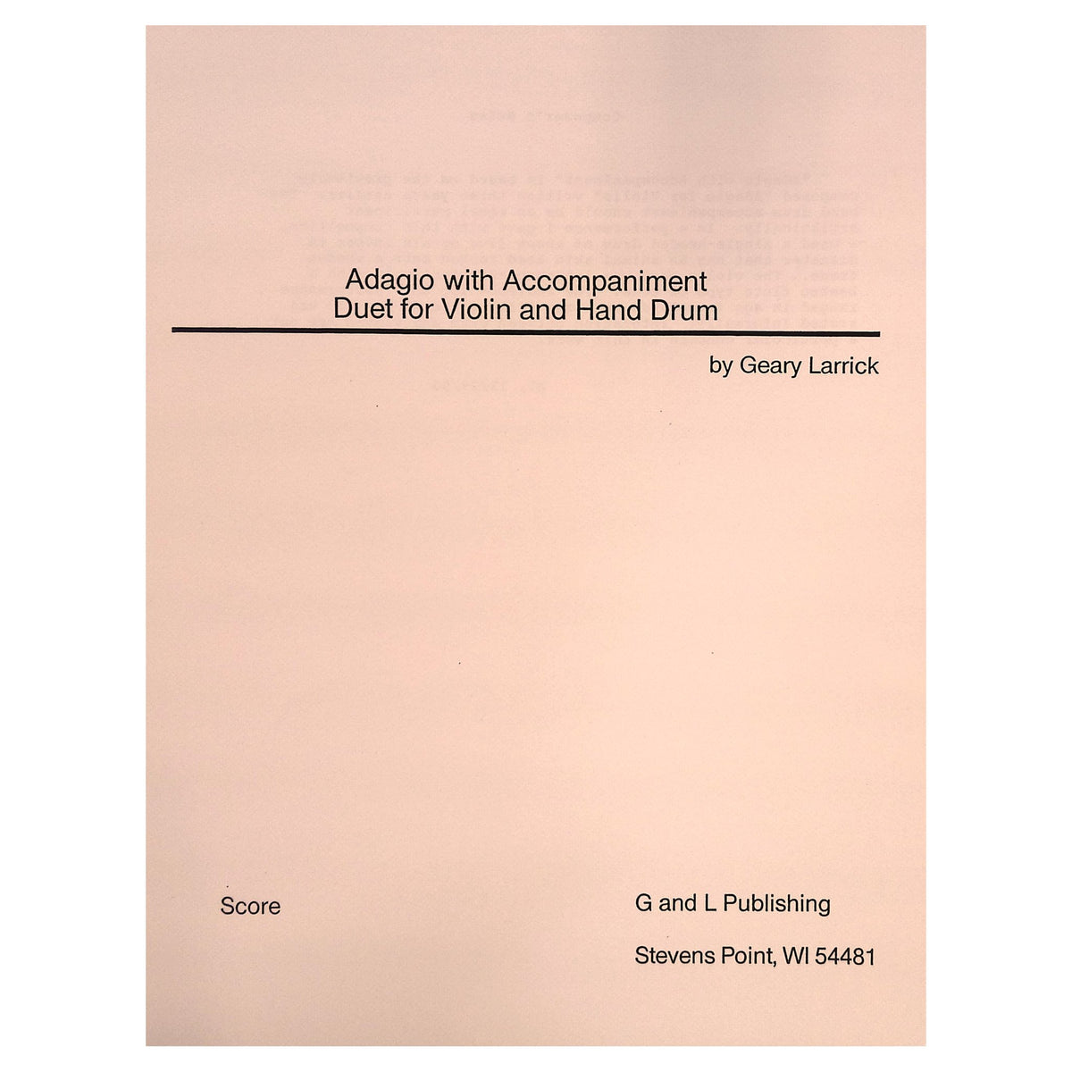 Adagio with Accompaniment by Geary Larrick