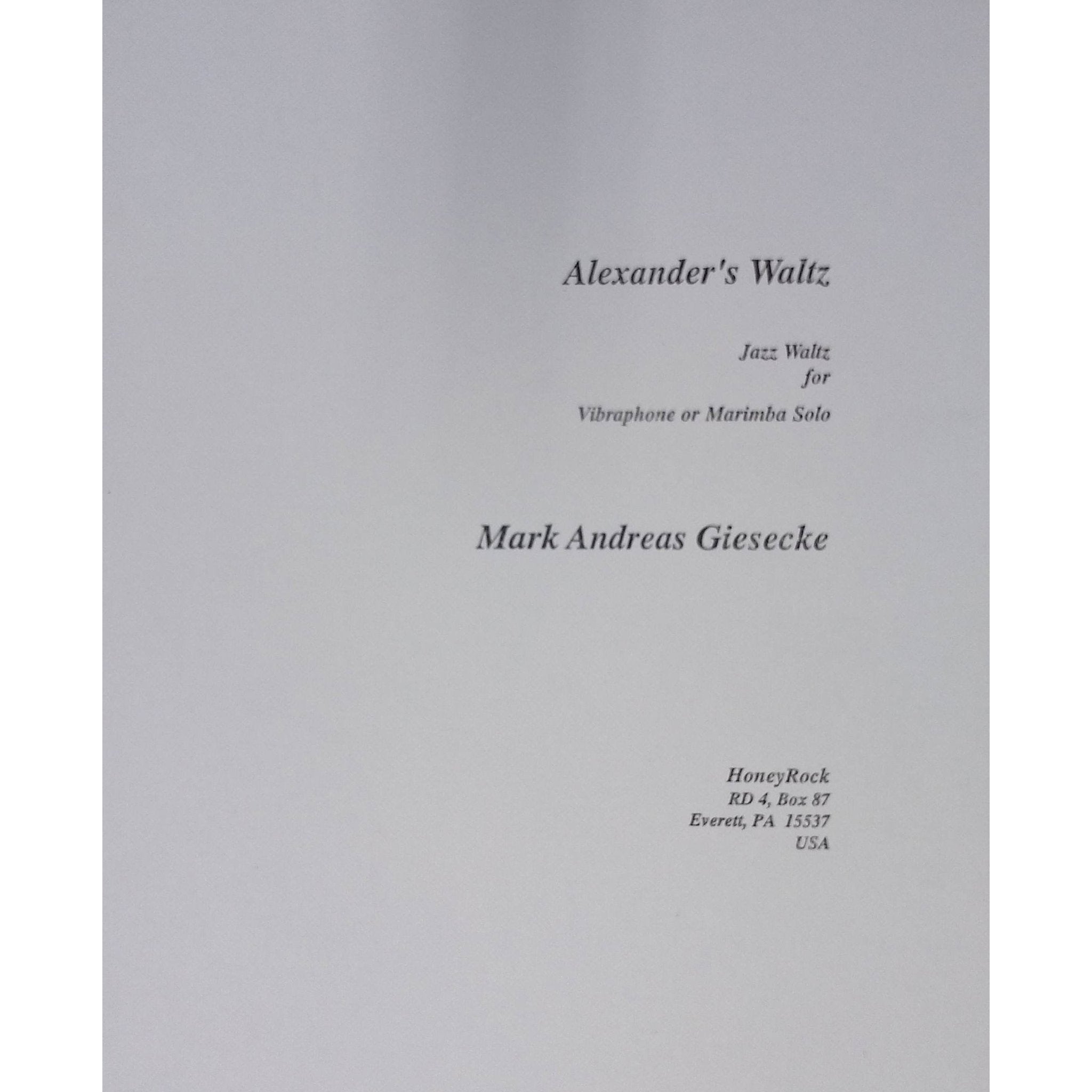 Alaxanders Waltz by Mark Andreas Giesecke