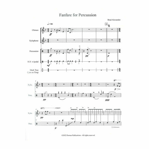 Alexander-Fanfare for Percussion-X/C/2T/P