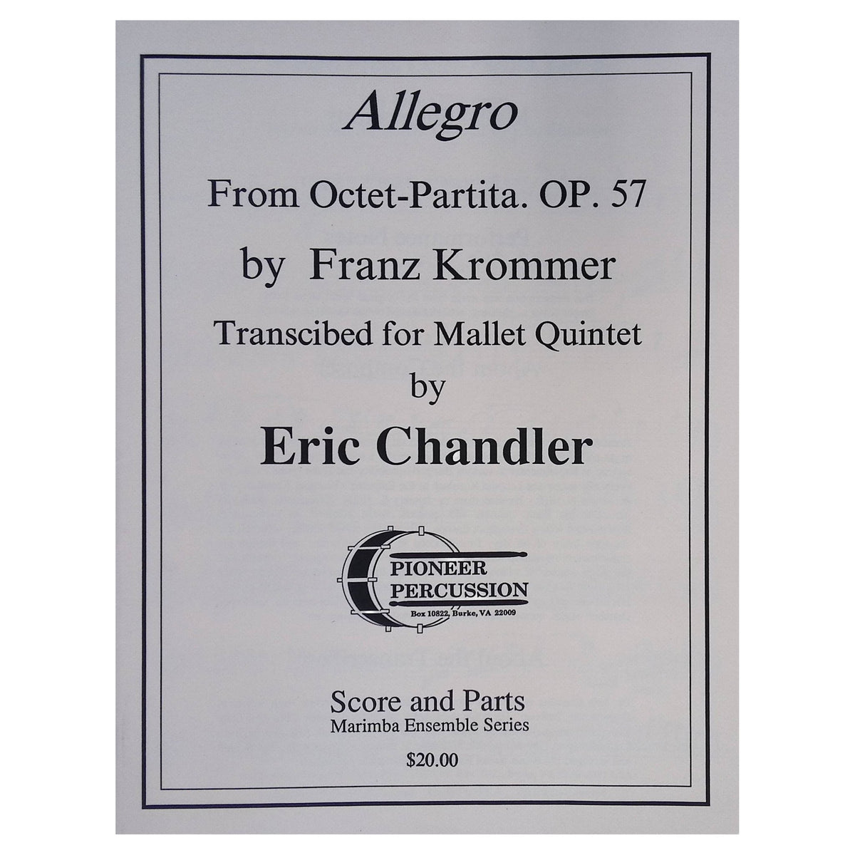 Allegro from Octet Partita Op 57 by Franz Krommer arranged by Eric Chandler