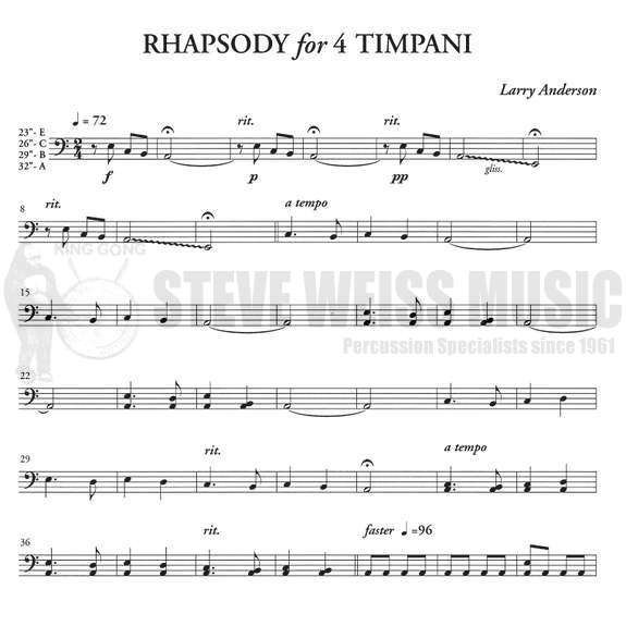 Anderson, L.-Rhapsody for 4 Timpani-4T