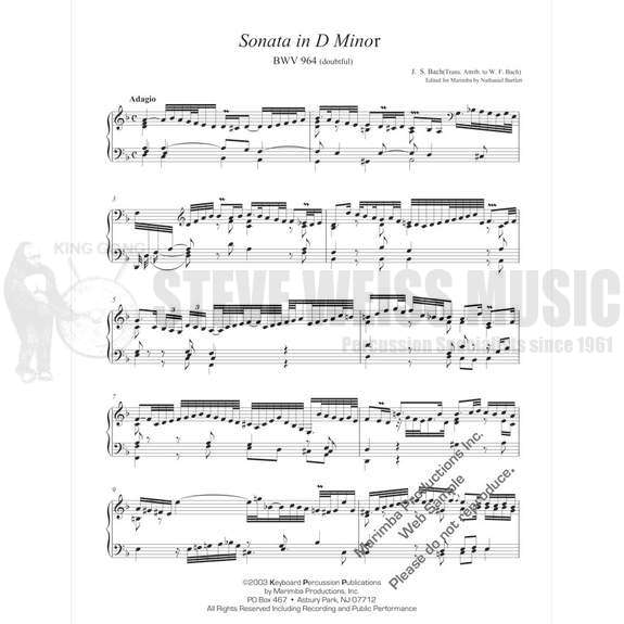 Bach-Sonata in d minor, BWV 964 (doubtful), arr. Bartlett-M