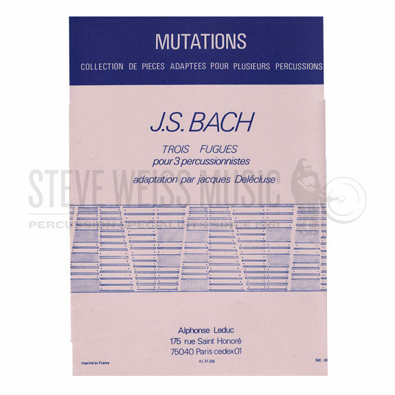 Bach-Three Fugues-Delecluse-2X(2M)/M