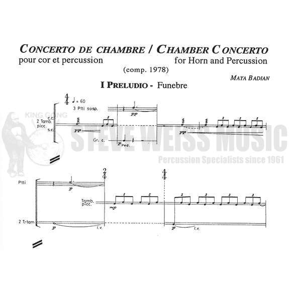 Badian-Chamber Concerto for Horn and Percussion (S-n2)- V/M/2T/HN