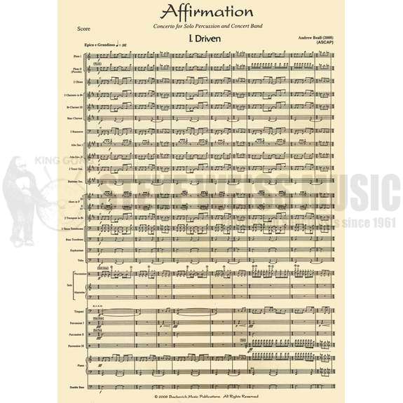 Beall-Affirmation (Study score w/solo part)-Solo M/P/Band
