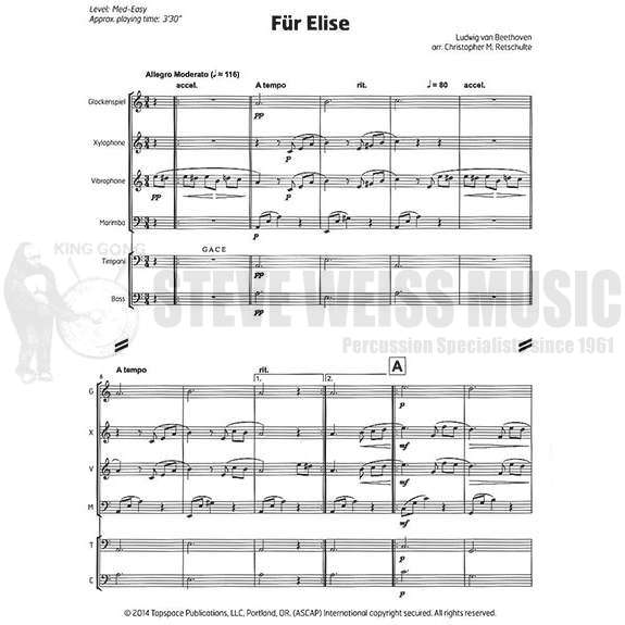 Beethoven-Fur Elise arr. Retschulte (SP)-B/V/X/M/4T/BG