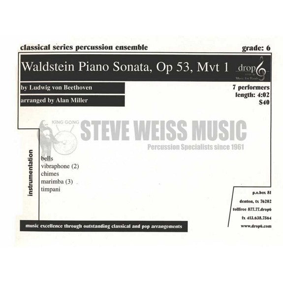 Beethoven-Waldstein Piano Sonata, op. 53, mvmt. 1 (arr. Miller)(SP-7)-B/2V/C/3M/5T