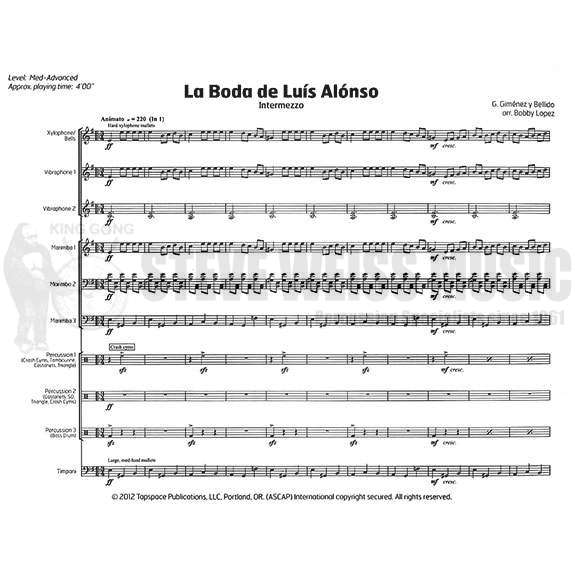 Bellido-La Boda de Luis Alonso arr. Lopez (SP)-B/2V/X/2M/ 5T/P