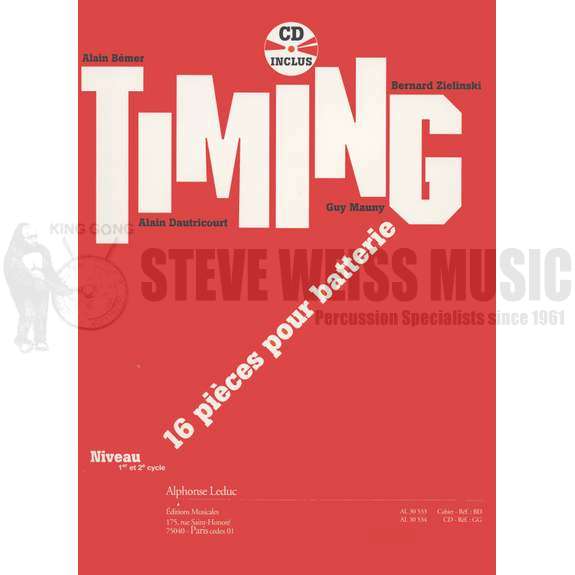 Bemer et. al-Timing: 16 pieces for Drumset (w/CD)