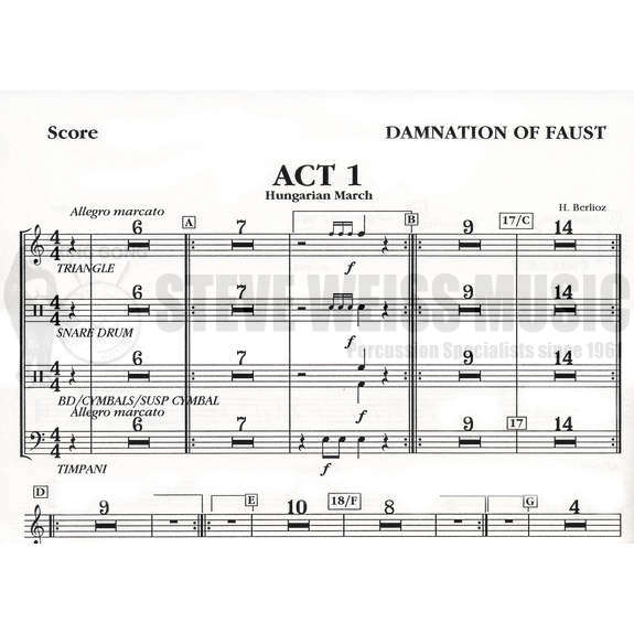 Berlioz-Damnation of Faust (Perc./Timp. parts ed. by T. Dimond)