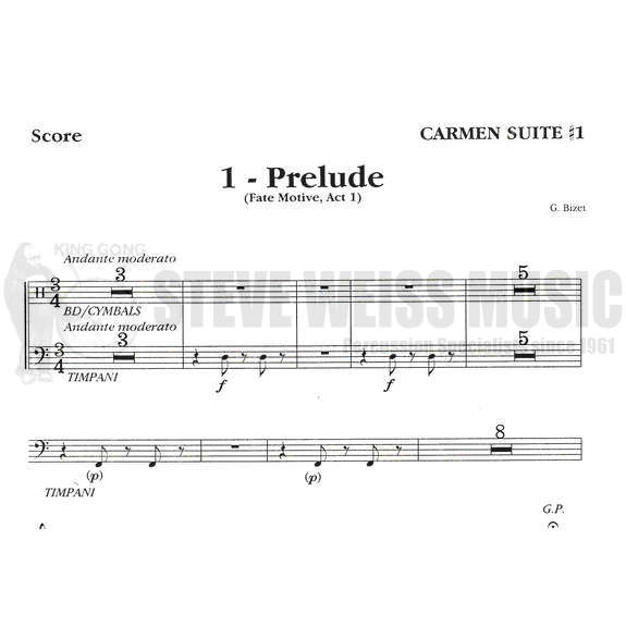 Bizet-Carmen Suite #1 (Perc./Timp. parts ed. by T. Dimond)