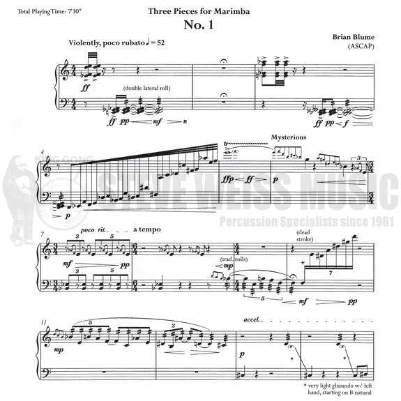 Blume-Three Pieces for Marimba-M