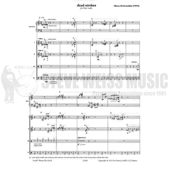 Borboudakis-Dead Strokes (Score ONLY)-Solo M/Cro./B/2V/ Tuned gongs/P