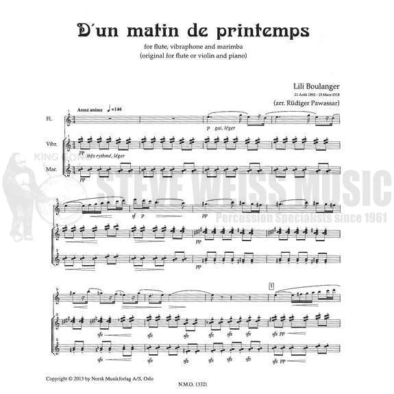 Boulanger-D'un Matin de Printemps arr. Pawassar (SP)-V/M/ FL