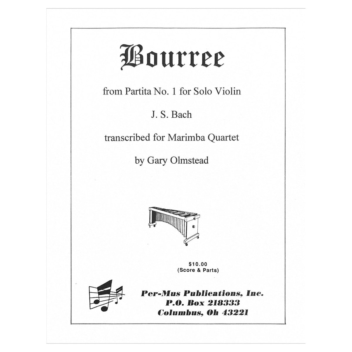 Bouree from Partita No 1 JS Bach Arranged by Gary Olmstead Cover Page