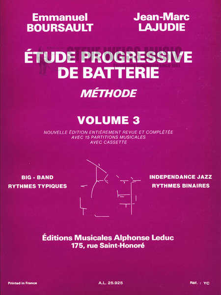 Boursault/Lajudie-Bk II Etude Progressive de Batterie