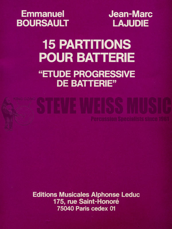 Boursault/Lajudie-Fifteen Partitions pour Batterie (w/cass)