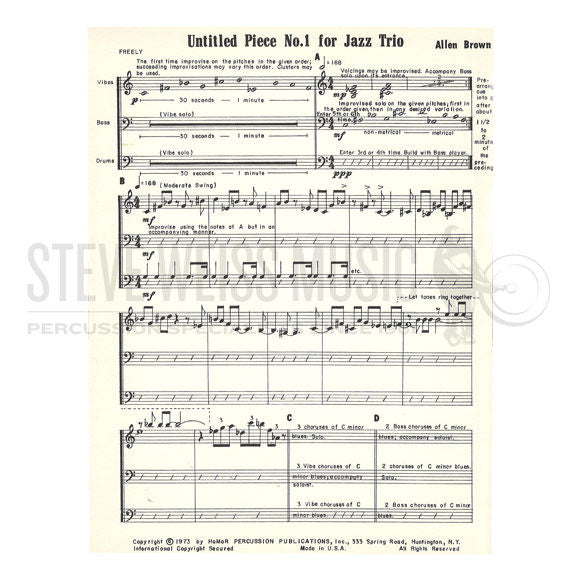 Brown, A.-Untitled Piece for Jazz Trio-V/DS/CB
