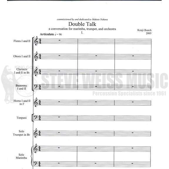 Bunch-Double Talk (Full score ONLY)-M/TP/Orch. OS