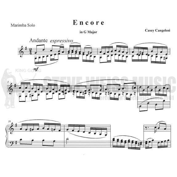 Cangelosi - Encore In G Major Marimba Solo