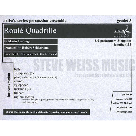 Canonge, Mario-Roule Quadrille arr. Schietroma-B/2V/C/X/2M/4T/DS