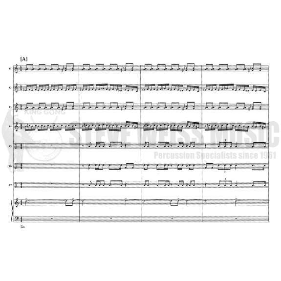 Castelli-More Mutations for Percussion Septet with Piano (SP)-2B/V/2CH/Cro/M/4T/P/PN