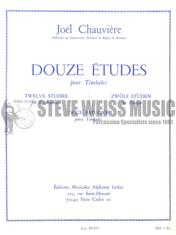 Chauviere-Twelve Studies for Kettledrums