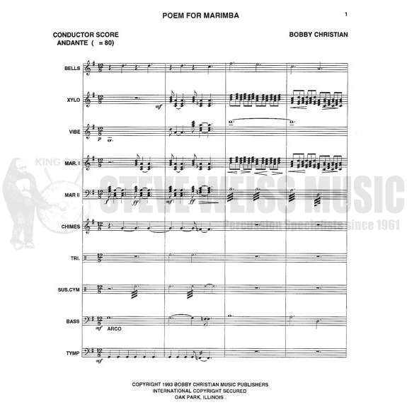 Christian-Poem for Marimba(SP)-2B/V/2X/2M/C/4T/P